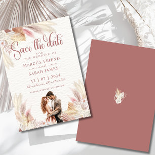 Save the Date Pampas Grass getrocknet Florals Einladung