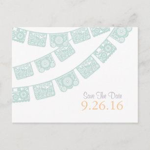 Save the Date Papel Picado Postkarte
