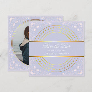 Save the Date, Pastel Lila und Gold Wedding Inv Einladung