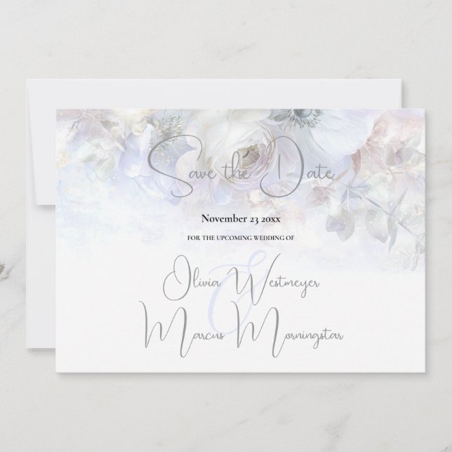 Save the Date | Pastel Peonies Floral  Einladung (Vorderseite)
