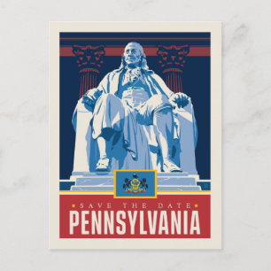 Save the Date   Pennsylvania Einladungspostkarte