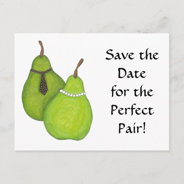 Save the Date Perfect Pair Postcard Ankündigungspostkarte (Vorderseite)