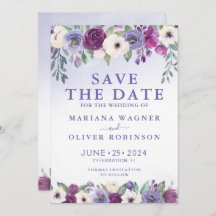 Save the Date Periwinkle Fuchsia Blush