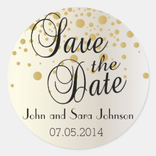 Save The Date   Personalisieren Runder Aufkleber