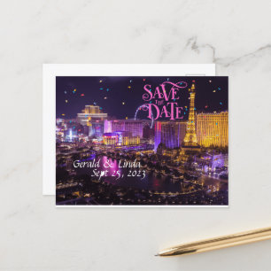 Save the Date Personalisiert Las Vegas Postcard Postkarte
