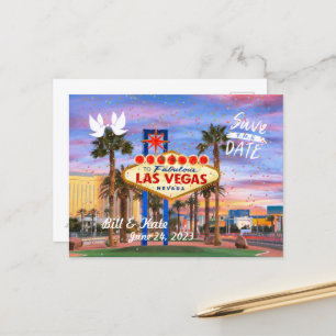 Save the Date Personalisiert Las Vegas Postcard Postkarte