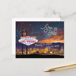 Save the Date Personalisiert Las Vegas Postcard Postkarte