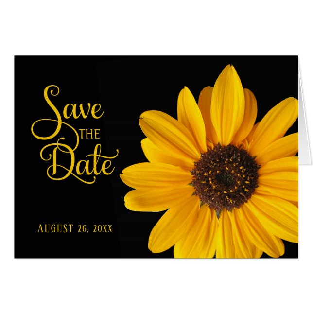 Save the Date, personalisierte Sonnenblume (Vorderseite (Horizontal))