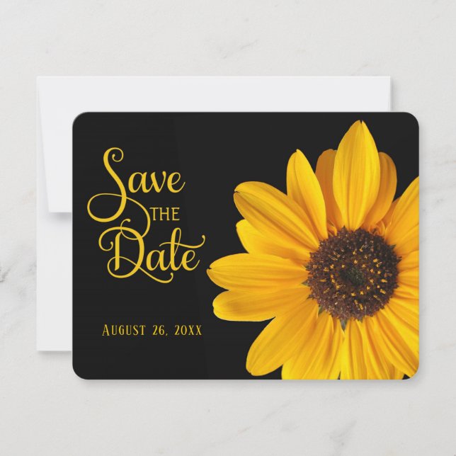Save the Date, personalisierte Sonnenblume Einladung (Vorderseite)