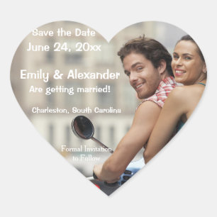 Save the Date Personalisierter Hochzeitsticker für Herz-Aufkleber