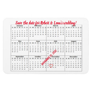 Save the Date Personalisierter Jahreskalender 2022 Magnet