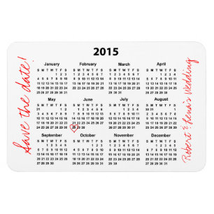 Save the Date Personalisierter Kalenderzeitplan Magnet