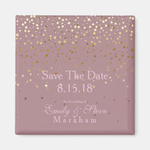 Save the Date Petite Golden Stars Magnet-DSTY-Rose Magnet