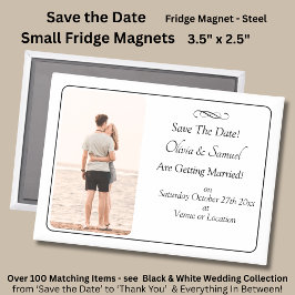 Save The Date, Photo - Black & White with Infinity Magnet