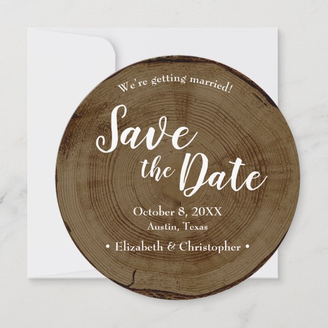 Save the date photo DARK Wood Rustic Wedding  Einladung (Vorderseite)