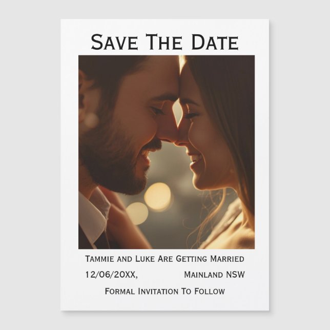 Save the Date Photo Wedding Magnet  (Vorderseite)