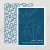 SAVE THE DATE Pinselschrift dunkelblau