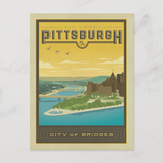 Save The Date | Pittsburgh, PA - Stadt der Brücken Ankündigungspostkarte (Vorderseite)