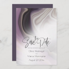Save The Date | Plum Misty Marble Einladung