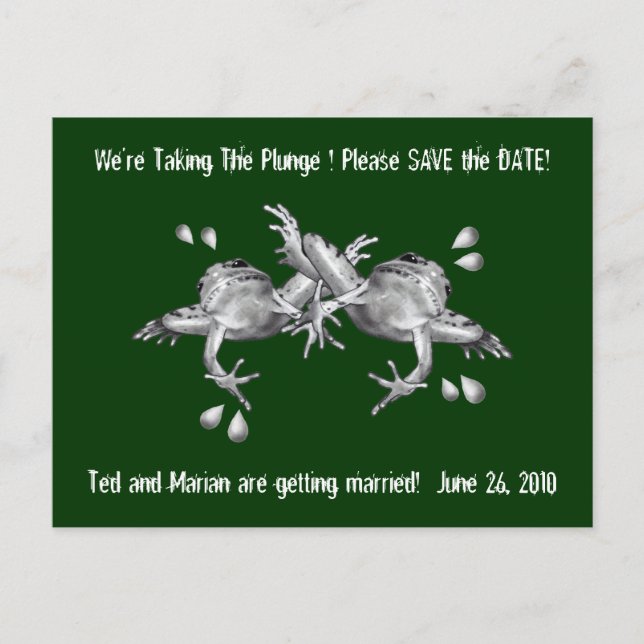 SAVE THE DATE: PLUNGE: FROGS IN PENCIL ANKÜNDIGUNGSPOSTKARTE (Vorderseite)