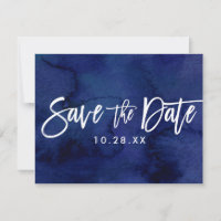 SAVE THE DATE POSTCARD bemalt Marine Aquarell