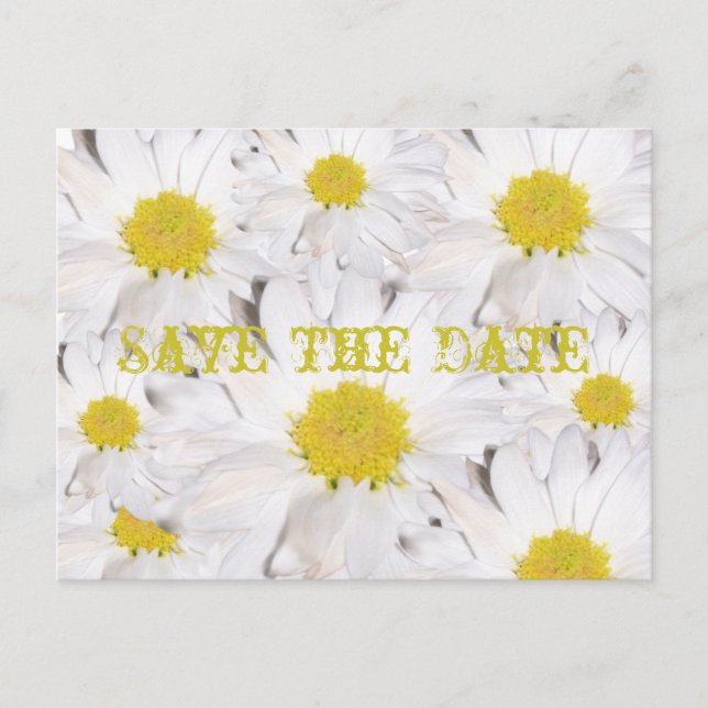 Save the Date Postcard - Daisy Ankündigungspostkarte (Vorderseite)