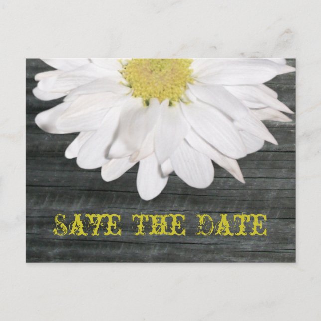 Save the Date Postcard - Daisy & Barnwood Ankündigungspostkarte (Vorderseite)