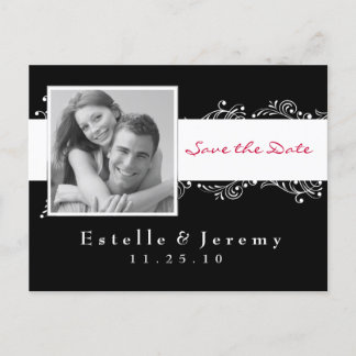 Save the Date Postcard Foto 03 Weiß Ankündigungspostkarte