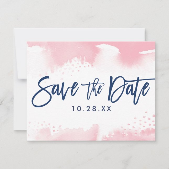 SAVE THE DATE POSTCARD Moderne Marineinfarbietung (Vorderseite)