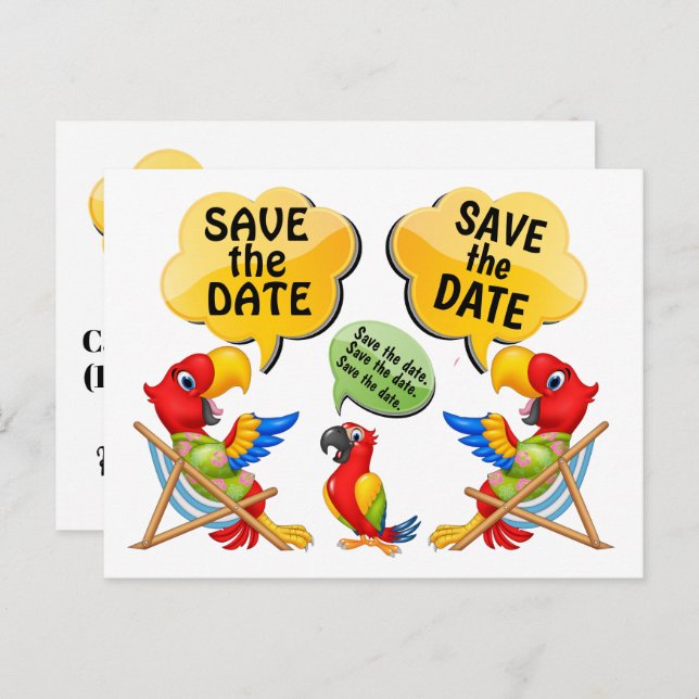 SAVE THE DATE POSTCARD POSTKARTE (Vorne/Hinten)