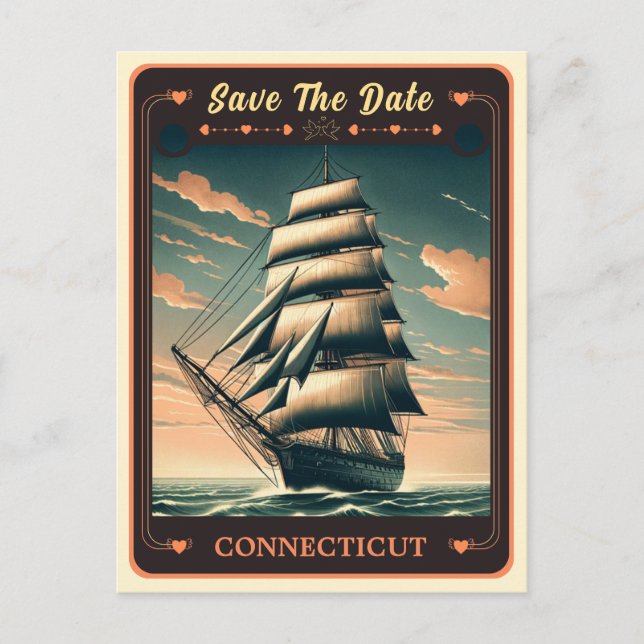 Save The Date | Postkarte für Connecticut (Vorderseite)