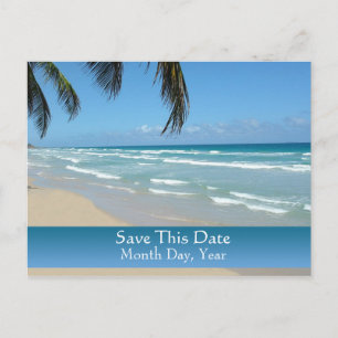 Save the Date Postkarte für Strand-Hochzeit