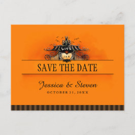 Save the Date Postkarte - Halloween-Liebe