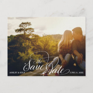 Save the Date Postkarte in Navy, Blush und Gold