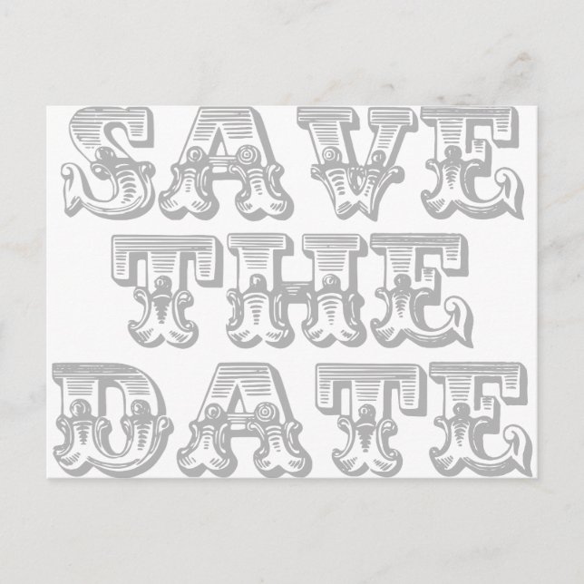 Save the Date Postkarte in Silbergrau (Vorderseite)