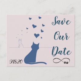 Save the Date Postkarte mit Katzen in Liebe