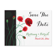 Save the Date Postkarte | Rote Pflaumen | Grünes S