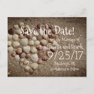 Save the Date Postkarte - Strand / Muscheln