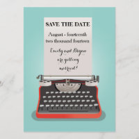 Save the Date Postkarte - Vintage Schreibmaschine