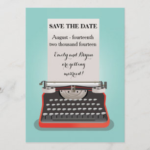 Save the Date Postkarte - Vintage Schreibmaschine
