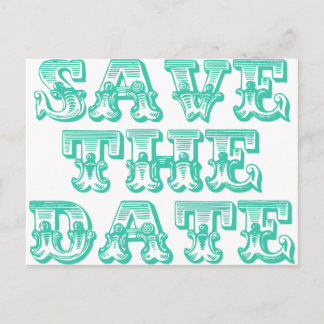 Save the Date Postkarten in Aquamarin blau-grün