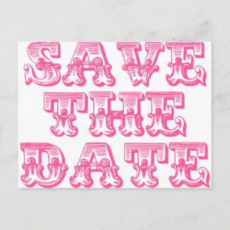 Save the Date Postkarten in Hot Pink/Fuschia