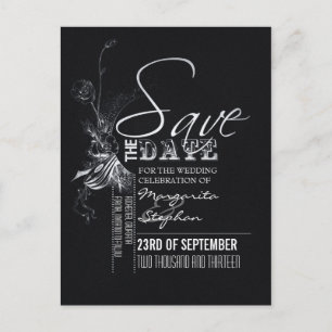 Save the Date Postkarten mit schwarzem Chalkboard
