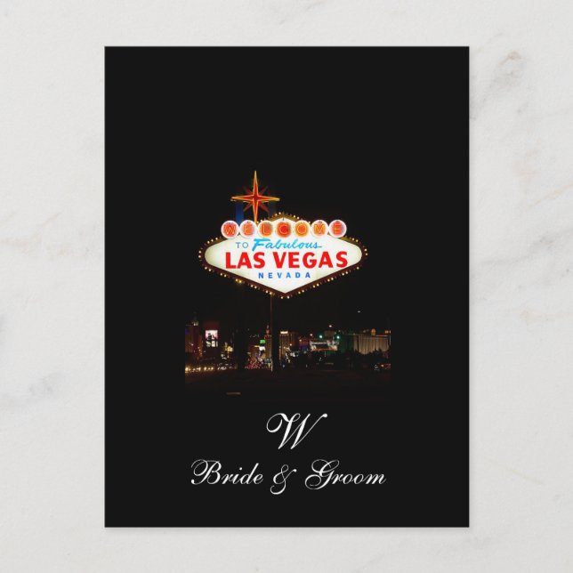 Save the Date Postkarten Monogram Las Vegas Weddin (Vorderseite)