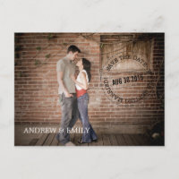 Save the Date Postmark Circle Foto Postkarte