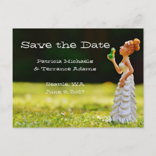 Save the Date Princess Frog Ankündigungspostkarte
