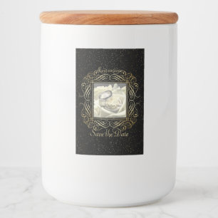 Save the Date punktiert elegante Goldfolie Skript Lebensmitteletikett