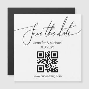 Save the Date qr Code einfacher Hochzeitmagnet Magnetkarte