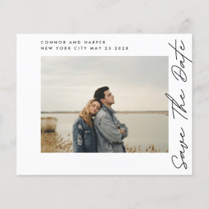 Save the Date QR-Code Modernes Foto-Grenzbudget Flyer