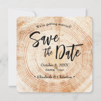 Save the Date QR-Code-Website Rustic Wood Wedding
